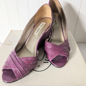 Purple wedge open toe sandals size 9